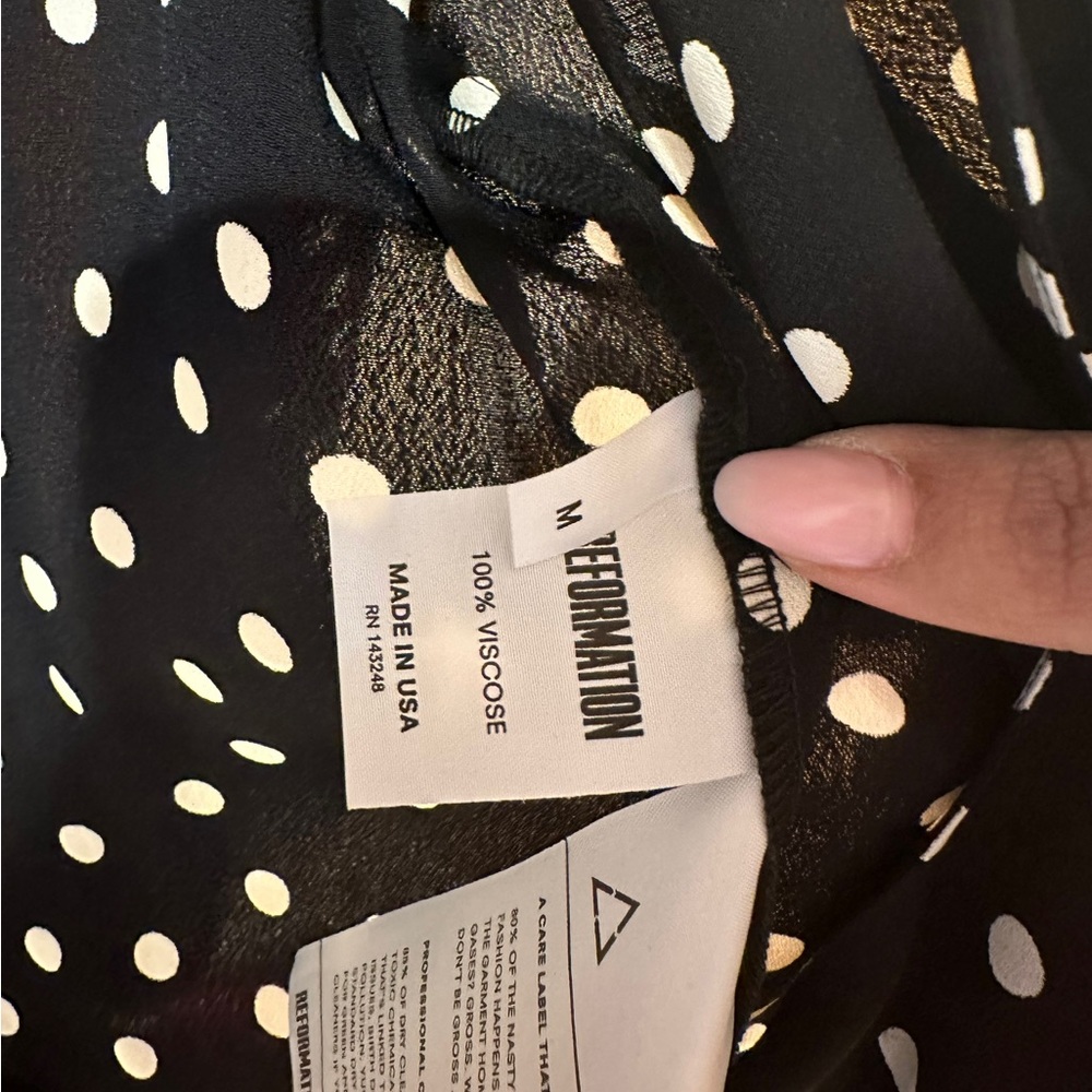 Reformation Black and White Polka Dot Blouse - Picture 4 of 4